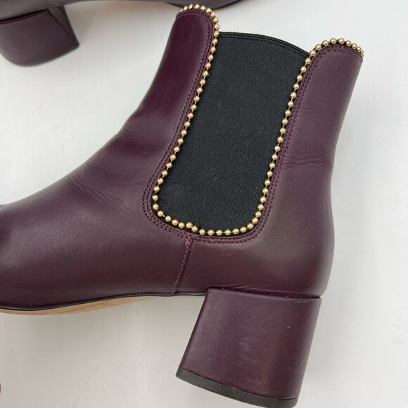 Coach Torri Bootie Leather Ankle Boots Purple FG4189 - Picture 7 of 10